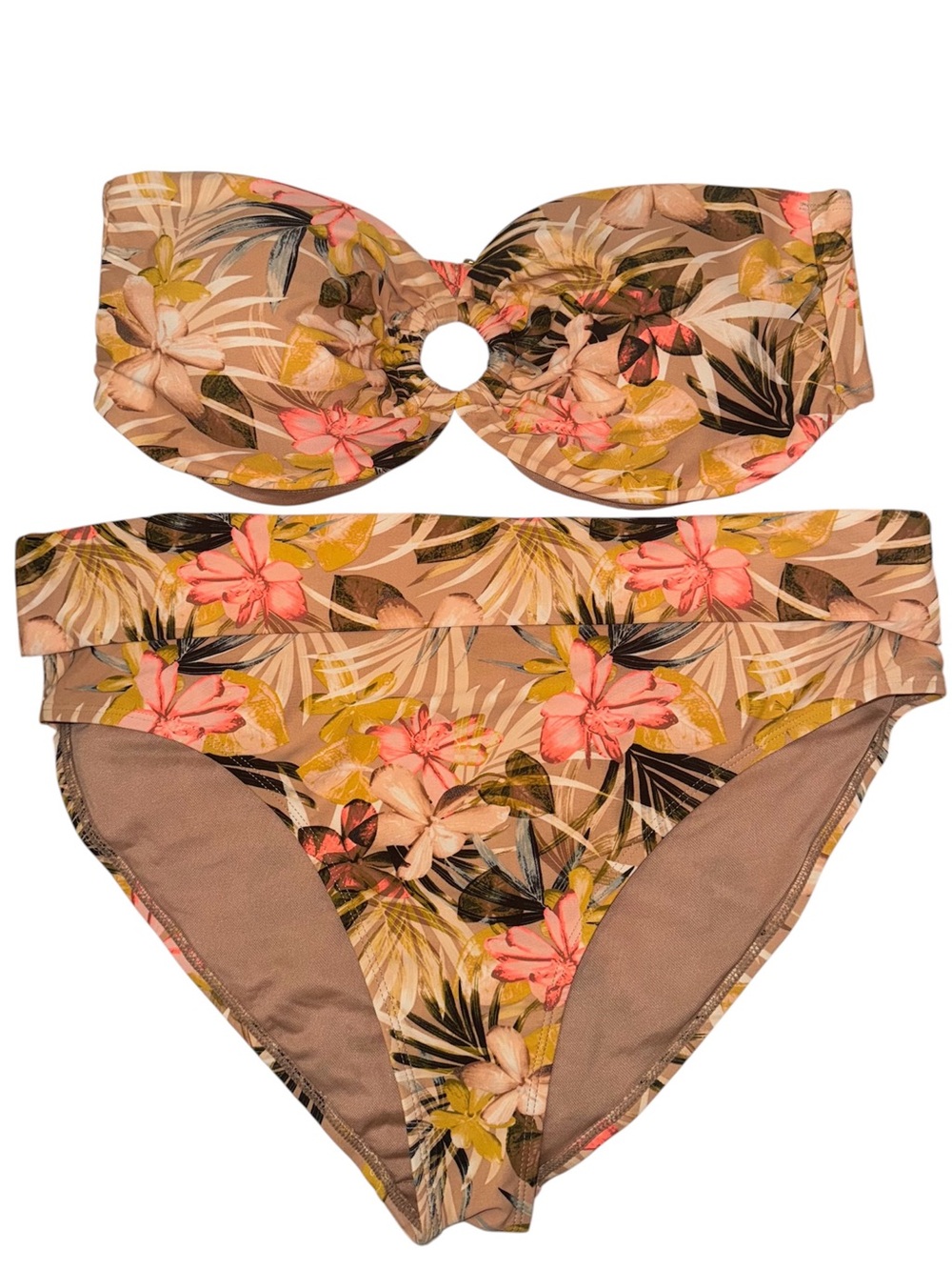 Time and Tru SET Tropical Floral Print Bikini Top & Bottom Women’s 1X 16-18